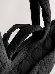 Black Nylon Quilted Shoulder Bag - Image 5 of 6