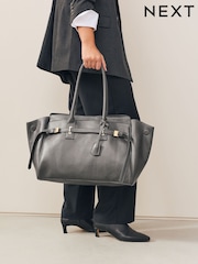 Grey Buckle Shoulder Bag - Image 10 of 10
