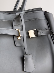 Grey Buckle Shoulder Bag - Image 7 of 9