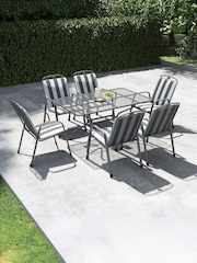 Pacific Grey Savoy Garden Rectangular 6 Seater Dining Table and Cushions - Image 1 of 8