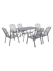 Pacific Grey Savoy Garden Rectangular 6 Seater Dining Table and Cushions - Image 2 of 8