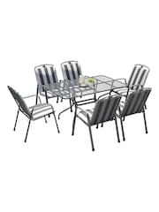 Pacific Grey Savoy Garden Rectangular 6 Seater Dining Table and Cushions - Image 8 of 8