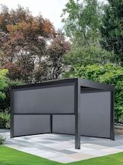 Pacific Dark Grey Electric Garden Pergola with LED and Blinds - Image 2 of 10
