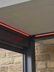 Pacific Dark Grey Electric Garden Pergola with LED and Blinds - Image 9 of 10