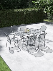 Pacific Grey Carlo Rectangular Garden 6 Seater Dining Table Set - Image 1 of 4