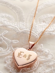 Posh Totty Designs Gold Tone Floral Print Heart Locket Necklace - Image 1 of 4