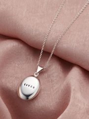 Small Personalised Oval Locket Necklace By Posh Totty Designs - Image 1 of 4