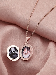 Small Personalised Oval Locket Necklace By Posh Totty Designs - Image 2 of 4