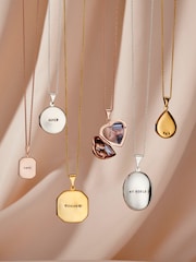 Small Personalised Oval Locket Necklace By Posh Totty Designs - Image 3 of 4