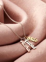 Posh Totty Designs Gold Tone Mixed Family Name Charm Necklace - Image 1 of 2