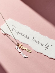 Posh Totty Designs Gold Tone Mixed Family Name Charm Necklace - Image 2 of 2