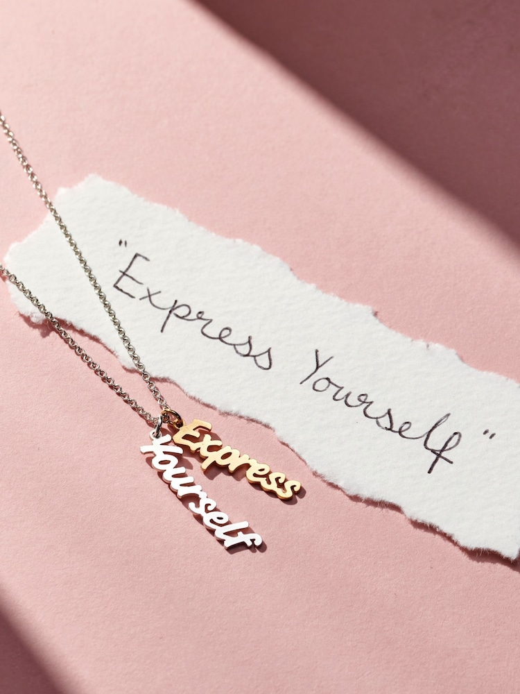 Posh Totty Designs Gold Tone Mixed Family Name Charm Necklace - Image 2 of 2
