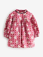 Cath Kidston Red Check Long Sleeve Dress (3mths-8yrs) - Image 1 of 10