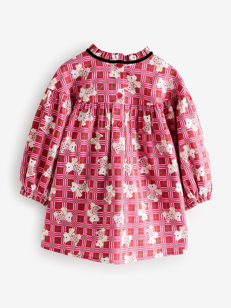 Cath Kidston Red Check Long Sleeve Dress (3mths-8yrs) - Image 2 of 10