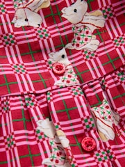 Cath Kidston Red Check Long Sleeve Dress (3mths-8yrs) - Image 5 of 10