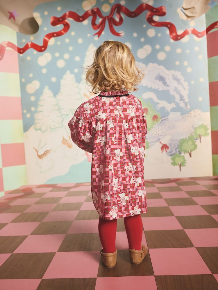 Cath Kidston Red Check Long Sleeve Dress (3mths-8yrs) - Image 9 of 9