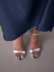 Silver Standard/Wide Fit Block Heel Sandals - Image 1 of 9