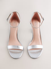 Silver Standard/Wide Fit Block Heel Sandals - Image 6 of 9