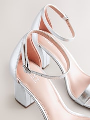 Silver Standard/Wide Fit Block Heel Sandals - Image 8 of 9