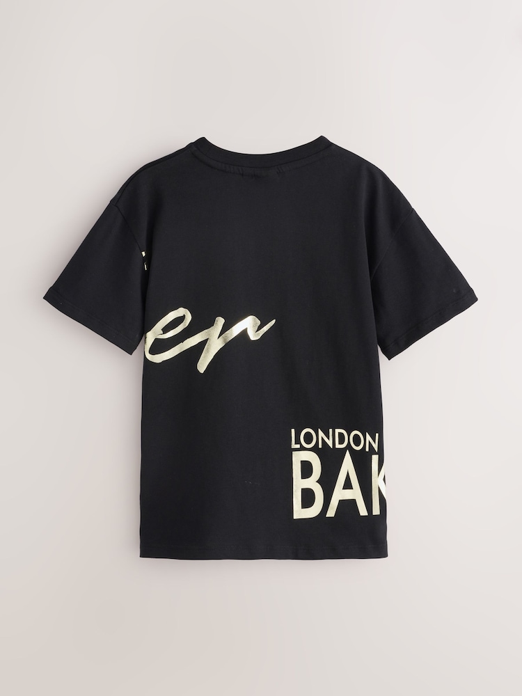 Preto - Baker by Ted Baker Oversized Graphic Print T-Shirt - Imagem 2 de 4
