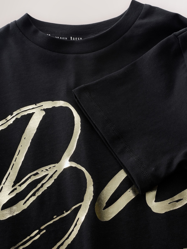 Preto - Baker by Ted Baker Oversized Graphic Print T-Shirt - Imagem 4 de 4