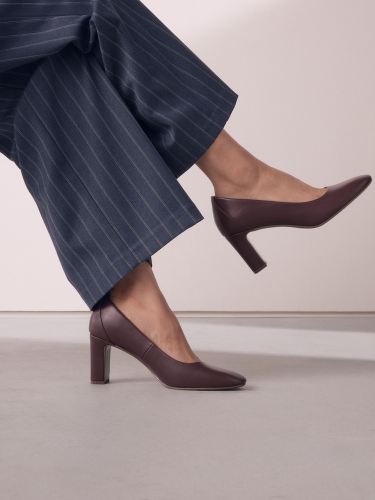 Berry Red Forever Comfort® Round Toe Block Court Heels - Image 1 of 9