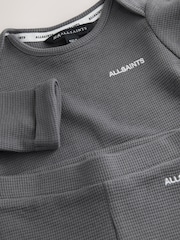 smALLSAINTS Charcoal Grey Textured Bodysuit and Trousers Baby Boys Set - Image 3 of 5