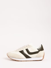 Friends Like These Cream Slim Runner Lace-Up Retro Gumsole Sports Casual Trainers - Image 1 of 4