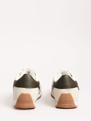 Friends Like These Cream Slim Runner Lace-Up Retro Gumsole Sports Casual Trainers - Image 3 of 4