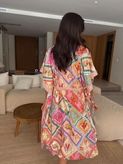Never Fully Dressed Pink/Orange Cotton Blend Kimono - Image 2 of 3