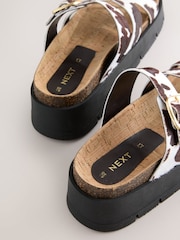 Cow Print Forever Comfort® Leather Strap Buckle Detail Sandals - Image 5 of 5