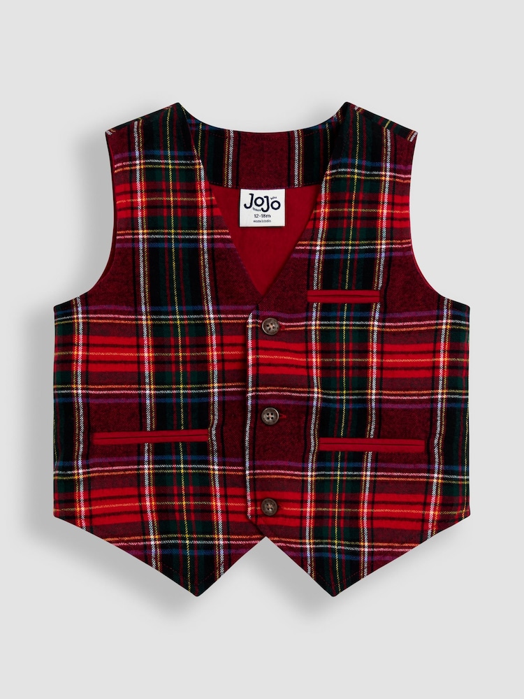 JoJo Maman Bébé Red 3-Piece Bow Tie Waistcoat & Shirt Set - Image 2 of 6