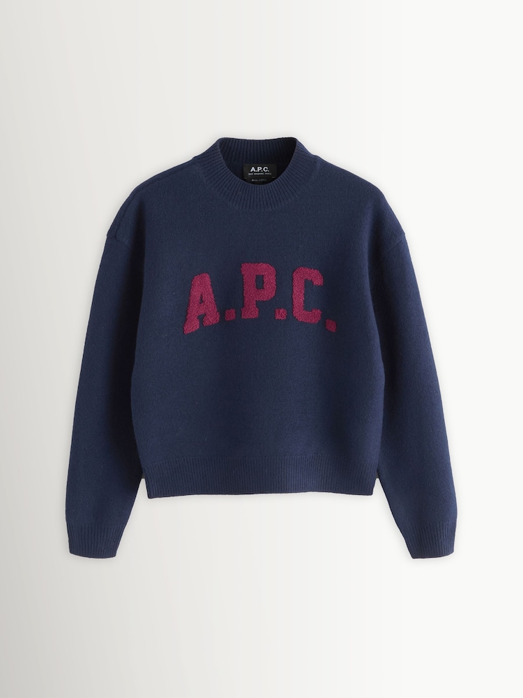 A.P.C. Blue Jada Knit Jumper - Image 1 of 1 A.P.C. Blue Jada Knit Jumper - Image 1 of 1