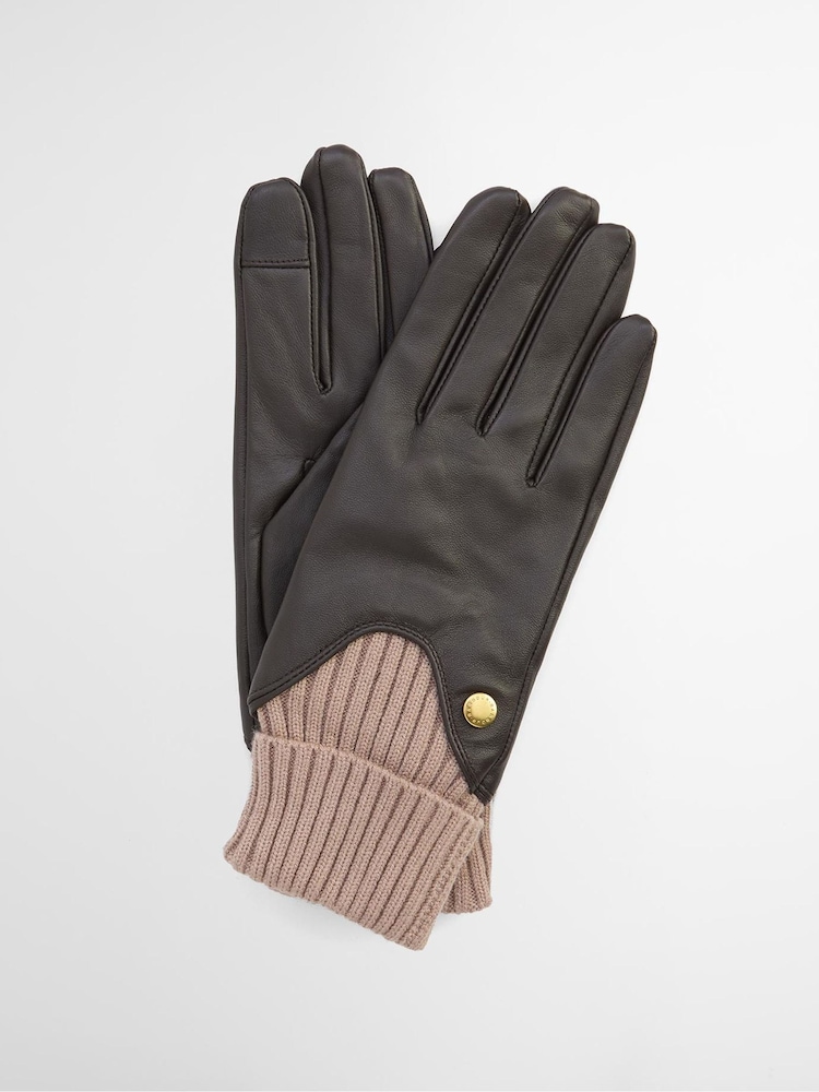 Barbour® Brown Deanna Leather Gloves - Image 1 of 5 Barbour® Brown Deanna Leather Gloves - Image 1 of 5