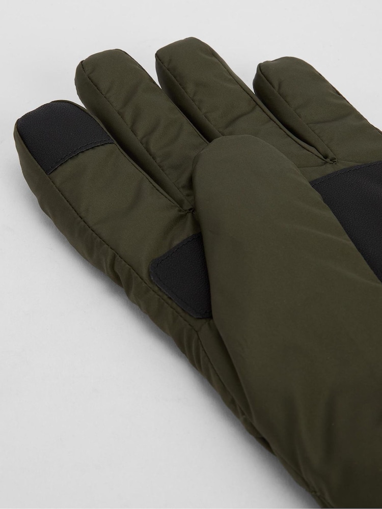 Barbour® Green Harker Waterproof Quilted Gloves - Image 2 of 5