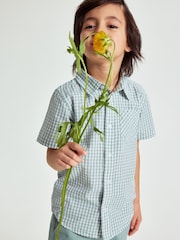 Polarn O. Pyret Blue Cotton Striped Shirt - Image 1 of 4