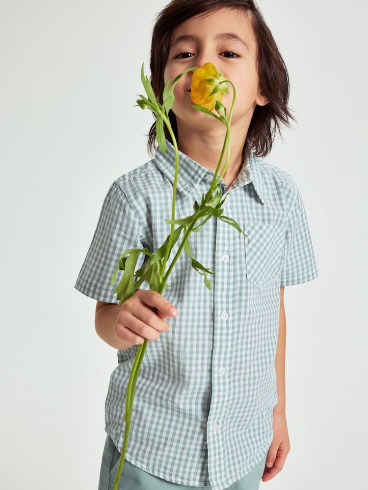 Polarn O. Pyret Blue Cotton Striped Shirt - Image 1 of 4 Polarn O. Pyret Blue Cotton Striped Shirt - Image 1 of 4
