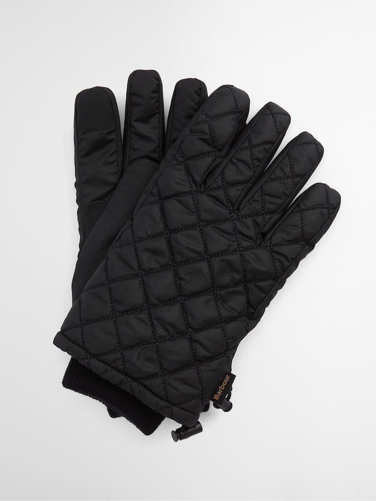 Barbour® Black Harker Waterproof Quilted Gloves - Image 1 of 5 Barbour® Black Harker Waterproof Quilted Gloves - Image 1 of 5