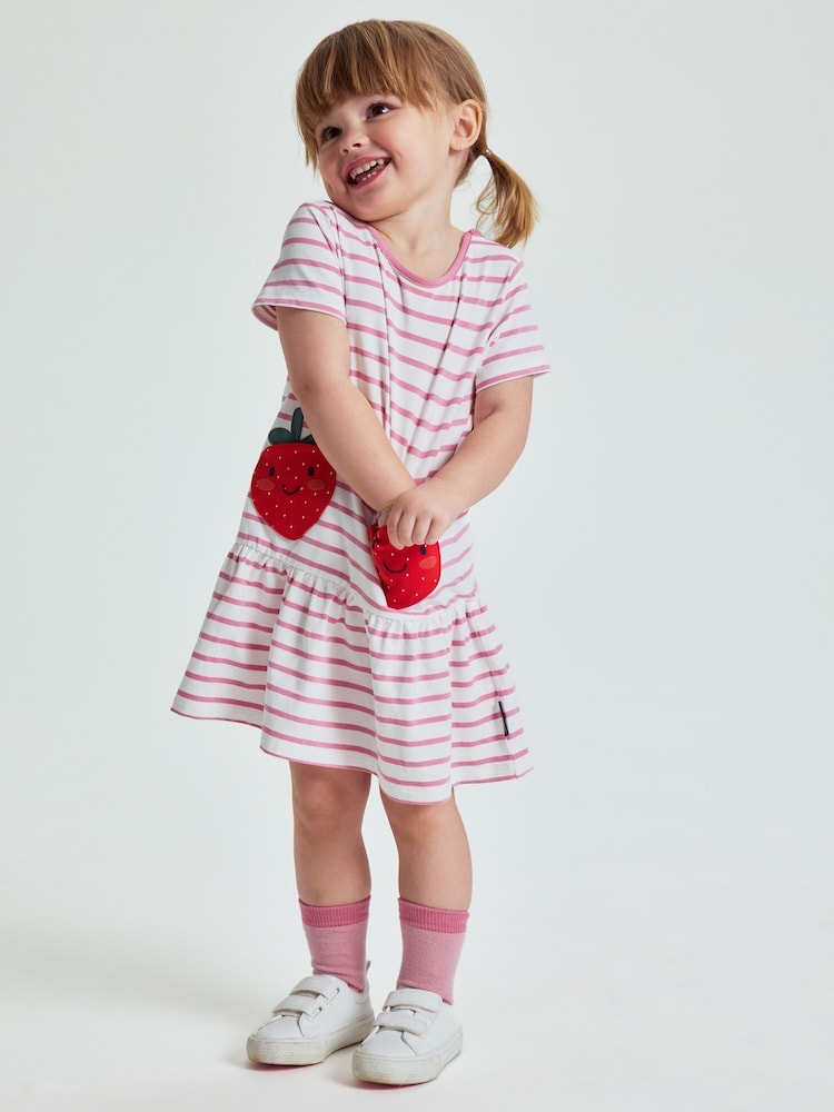 Polarn O Pyret White Striped Tiered Dress - Image 1 of 6