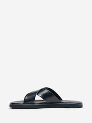 Oliver Sweeney Blue Antiqued Leather Sandals - Image 2 of 5