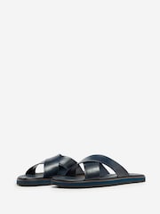 Oliver Sweeney Blue Antiqued Leather Sandals - Image 3 of 5