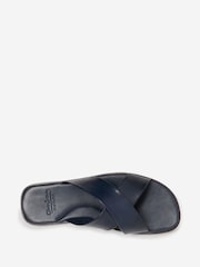 Oliver Sweeney Blue Antiqued Leather Sandals - Image 5 of 5