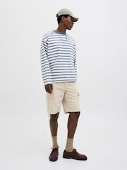 Crema - JACK & JONES Relaxed Fit 100% Cotton Cargo Shorts - Imagen 2 de 7