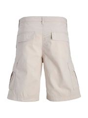 Crema - JACK & JONES Relaxed Fit 100% Cotton Cargo Shorts - Imagen 6 de 7
