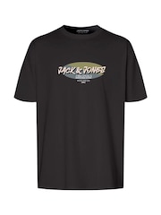 JACK & JONES White 3 Pack Printed Tee Shirts - Image 4 of 8