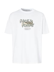 JACK & JONES White 3 Pack Printed Tee Shirts - Image 6 of 8