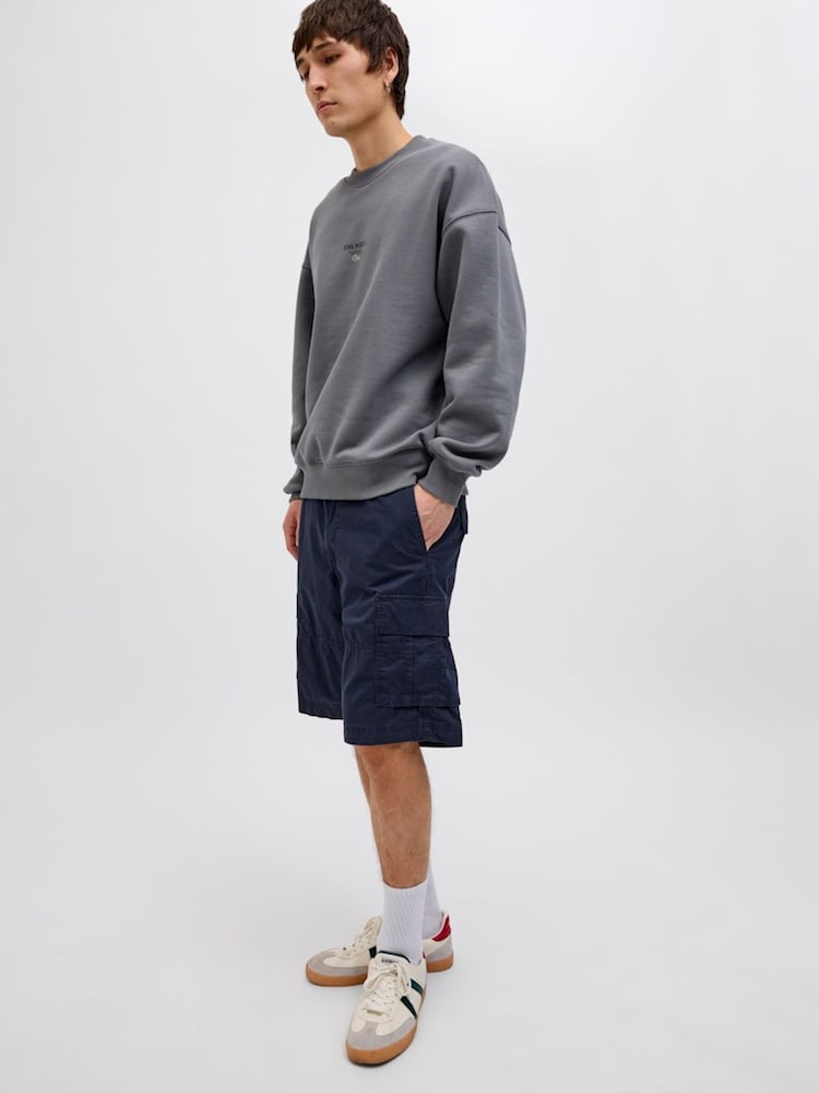 Синій - Шорти-карго Jack & Jones Relaxed Fit 100% бавовна - Image 3 of 6