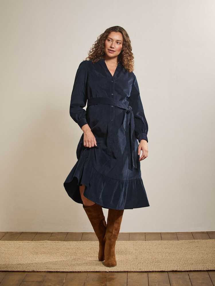 Womens Jojo Maman Bb Navy Cord Maternity Midi Dress S (US 4-6) Womens Jojo Maman Bb Navy Cord Maternity Midi Dress S (US 4-6)
