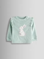 JoJo Maman Bébé Blue Bunny Floral Pretty Pyjamas - Image 2 of 6