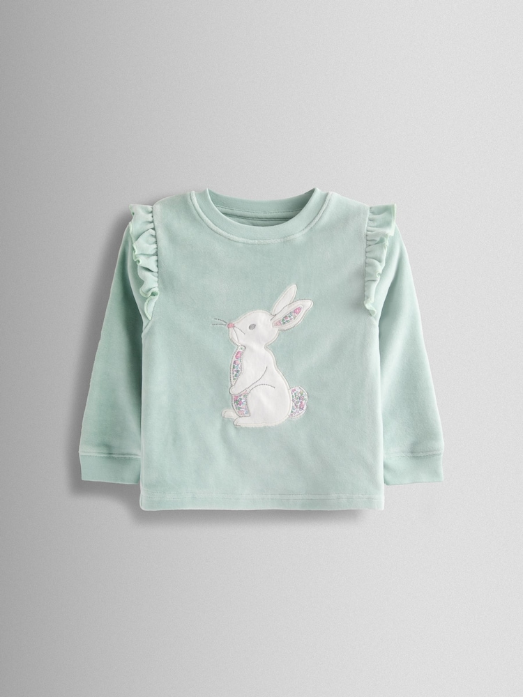 JoJo Maman Bébé Blue Bunny Floral Pretty Pyjamas - Image 2 of 6 JoJo Maman Bébé Blue Bunny Floral Pretty Pyjamas - Image 2 of 6